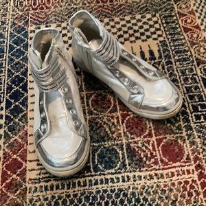 Silver shoes high tops